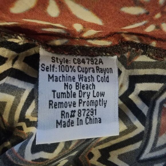 Johnny Was Breeland Geo Printed Tie Front Tunic XL Indie Core City Lightweight - Picture 9 of 9